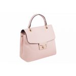 Bolso de piel tipo maleta con cierre de broche.