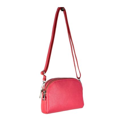 Bandolera de piel con doble cremallera