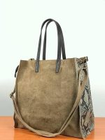 Bolso Shopper de piel para mujer con estampado lateral
