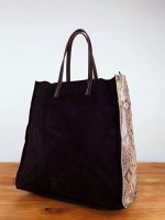 Bolso Shopper de piel para mujer con estampado lateral