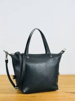 Bolso de piel bandolera con asas de mano