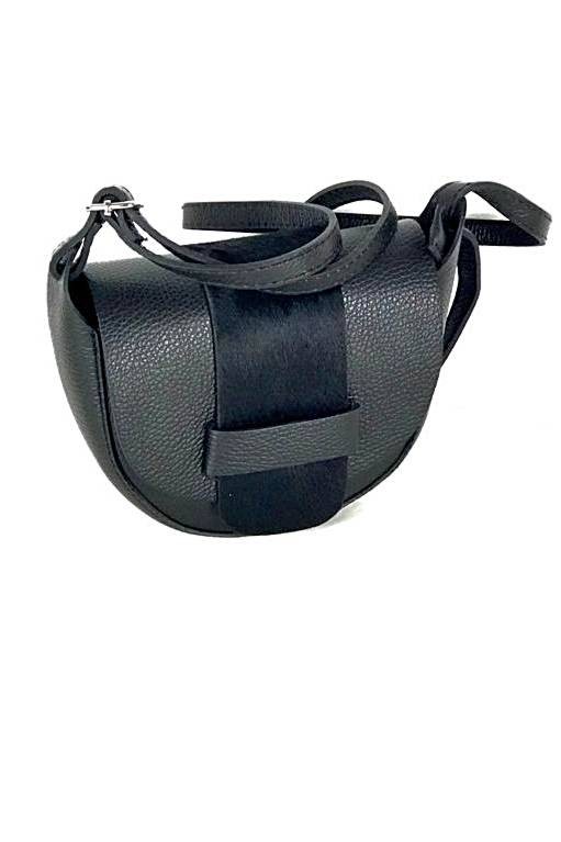 Bolso de piel artesanal con pelo natural Bolso de piel artesanal con pelo natural