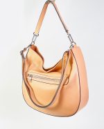 Bolso Hobo de Piel con Cremallera Delantera