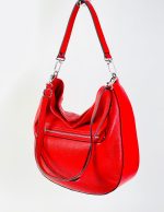 Bolso Hobo de Piel con Cremallera Delantera