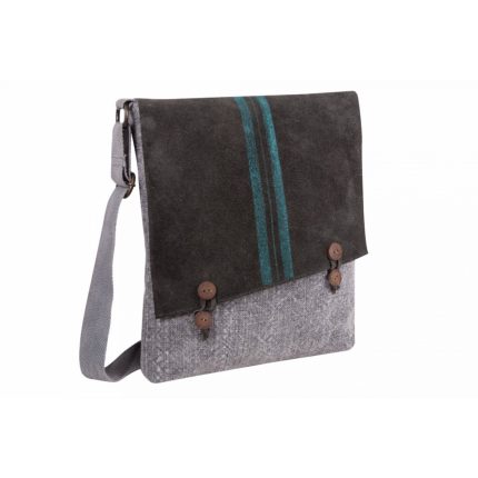 Bandolera de lino con solapa