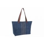 Bolso Shopper de lino y piel