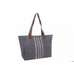 Bolso Shopper de lino y piel
