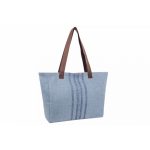 Bolso Shopper de lino y piel