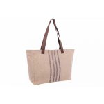 Bolso Shopper de lino y piel