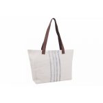 Bolso Shopper de lino y piel