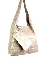 Bolso piel con efecto trenzado