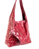 Bolso piel con efecto trenzado