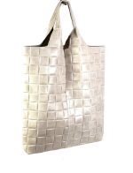 Bolso saco piel con efecto trenzado