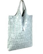 Bolso saco piel con efecto trenzado