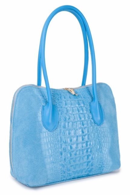 Bolso piel con estampado de relieve