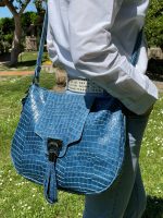 Bandolera piel con efecto de escama de serpiente