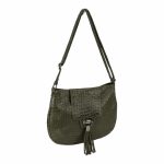 Bandolera piel con efecto de escama de serpiente