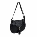 Bandolera piel con efecto de escama de serpiente