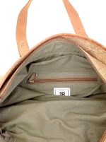 Bolso bandolera de lino y piel