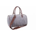 Bolso de viaje de lino y piel