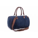 Bolso de viaje de lino y piel