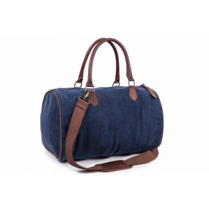 Bolso de viaje de lino y piel