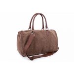 Bolso de viaje de lino y piel