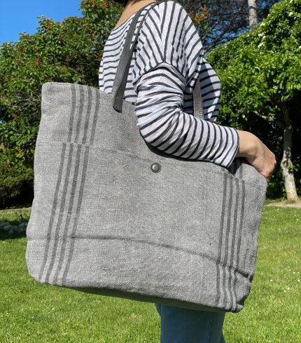 Bolso de hombro de lino