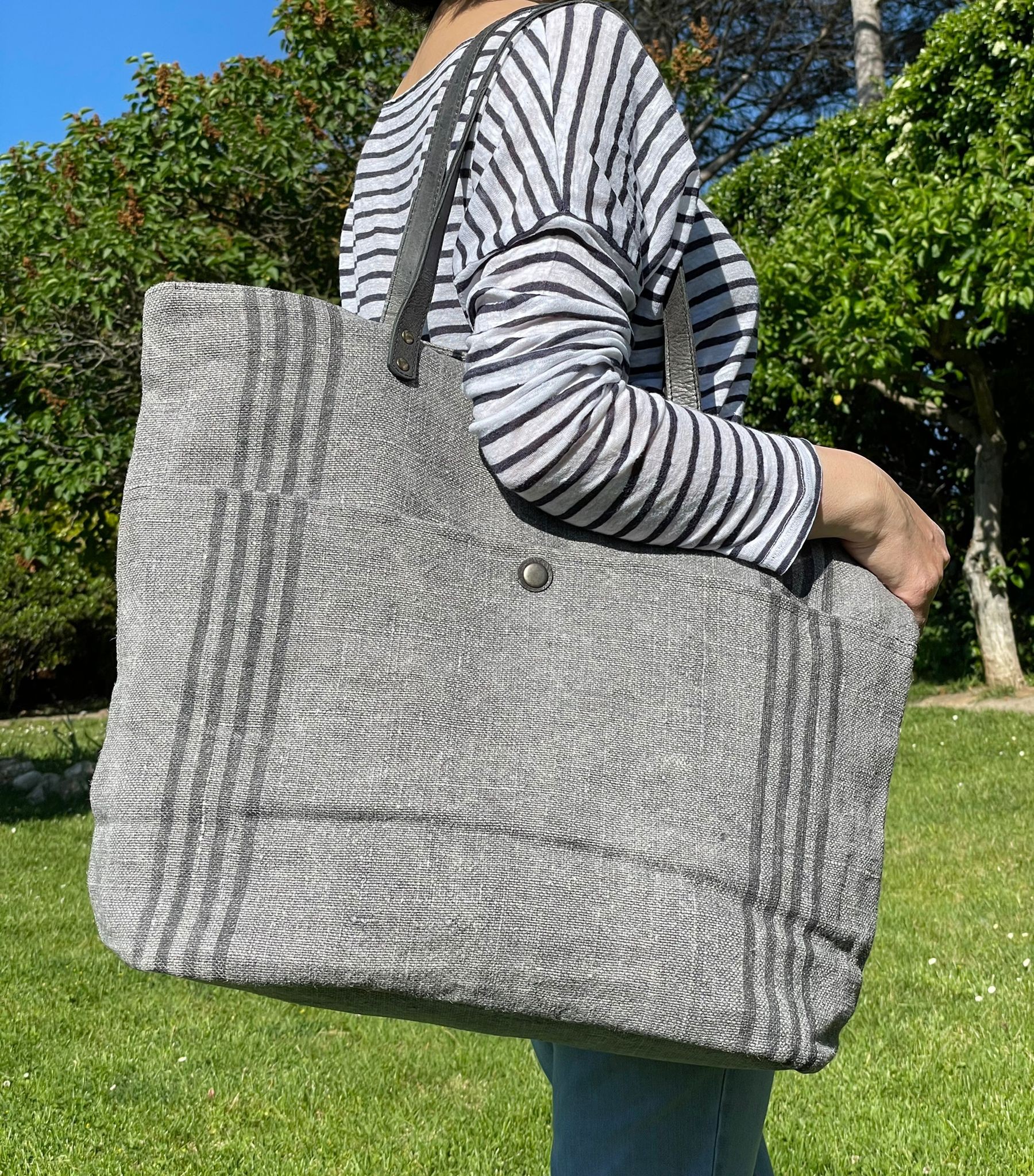 Bolso de hombro de lino Bolso de hombro de lino