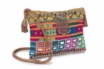 Bandolera étnico banjara artesanal con piel