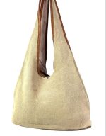 Bolso de lino con tres compartimentos