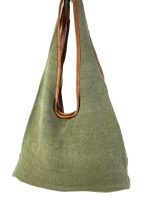 Bolso de lino con tres compartimentos