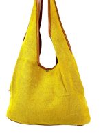 Bolso de lino con tres compartimentos