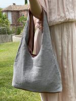 Bolso de lino con tres compartimentos