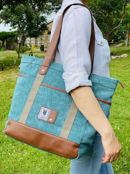 Bolso shopper con asas de polipiel