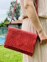 Bandolera piel diseño cocodrilo