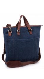 Bolso bandolera de lino y piel