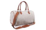 Bolso de viaje de lino y piel