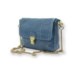 Bolso Bandolera de Piel Italiana con Diseño Coco y Asa Larga de Cadena Mujer