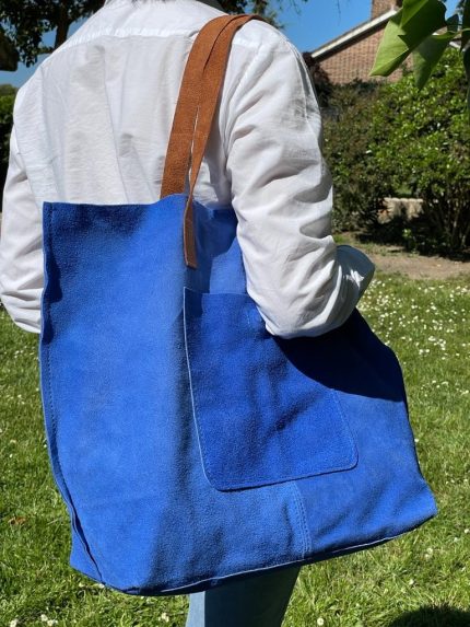 Shopper de piel serraje