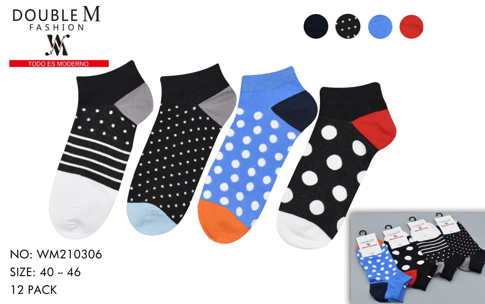 Calcetines estampado multicolor para hombre Calcetines estampado multicolor para hombre