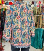 Kimono corto étnico manga larga