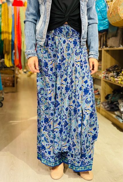 Pantalón ancho estampado estilo indio