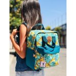 Mochila cuadrada de flores