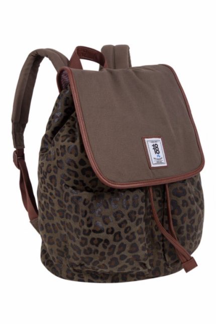Mochila de tela estampado leopardo