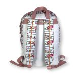 Mochila escolar flores y rallas