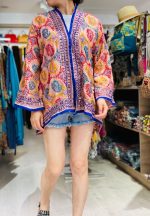 Kimono corto étnico bordado