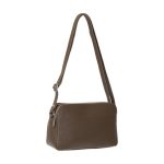 Bandolera de piel de 3 compartimentos