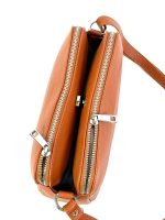 Bandolera de piel de 3 compartimentos