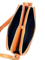 Bandolera de piel de 3 compartimentos